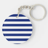 Chrome like Lighthouse on Nautical Stripes Sleutelhanger (Achterkant)