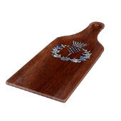 Chrome like Mahogany Wood Grain Scottish Thistle Snijplank (Hoek)