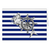 Chrome like Mermaid on Nautical Stripes (Voorkant Horizontaal)