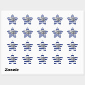 Chrome like Mermaid on Nautical Stripes Ster Sticker (Vel)
