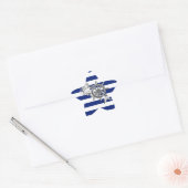 Chrome like Mermaid on Nautical Stripes Ster Sticker (Envelop)