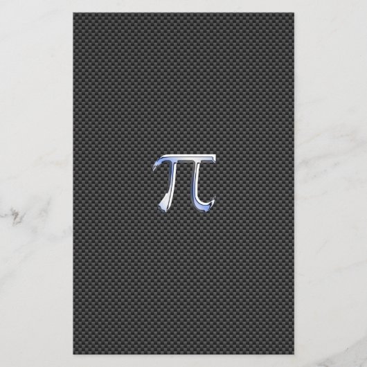 Chrome Like Pi Symbool op Carbon Fiber Print Flyer (Voorkant)