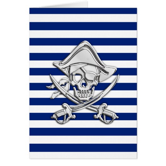 Chrome like pirate on Nautical Stripes (Voorkant)