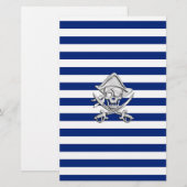 Chrome Like Pirate on Navy Stripes Briefpapier (Voorkant / Achterkant)