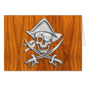 Chrome like pirate on Teak Veneer (Voorkant Horizontaal)