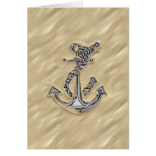 Chrome like Rope Anchor in the Sand