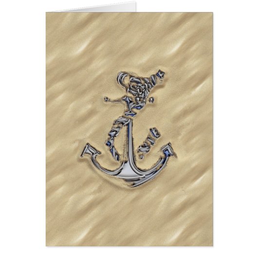 Chrome like Rope Anchor in the Sand (Voorkant)