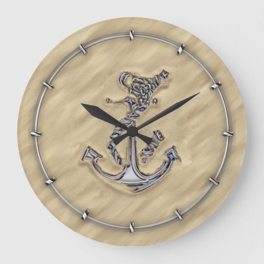 Chrome like Rope Anchor in the Sand Grote Klok (Voorkant)