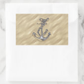 Chrome like Rope Anchor in the Sand Rechthoekige Sticker (Tas)