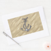 Chrome like Rope Anchor in the Sand Rechthoekige Sticker (Envelop)