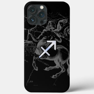 Chrome like Sagittarius Sign on Black Hevelius Case-Mate iPhone Case