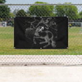 Chrome like Sagittarius Sign on Black Hevelius Spandoek (Insitu)