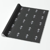 Chrome like Sagittarius Zodiac Sign on Black Cadeaupapier (Uitgerold)