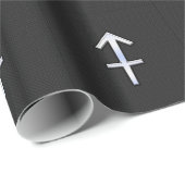 Chrome like Sagittarius Zodiac Sign on Black Cadeaupapier (Rol Hoek)