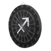 Chrome like Sagittarius Zodiac Sign on Black Dartbord (Voorkant Rechts)