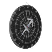 Chrome like Sagittarius Zodiac Sign on Black Dartbord (Voorkant Links)