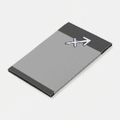 Chrome like Sagittarius Zodiac Sign on Black Post-it® Notes (Schuin)