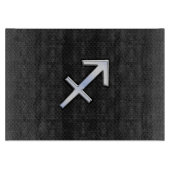 Chrome like Sagittarius Zodiac Sign on Black Snijplank (Voorkant)