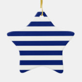 Chrome like Sailboot on Nautical Stripes Keramisch Ornament (Achterkant)
