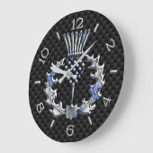 Chrome like Scottish Thistle Black Dial on a Grote Klok (Hoek)