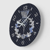 Chrome like Scottish Thistle Blue Dial on a Grote Klok (Hoek)