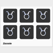 Chrome like Taurus Sign on Black Snake Skin Vierkante Sticker (Vel)
