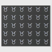 Chrome like Taurus Zodiac Sign on Black Snake Skin Cadeaupapier (Vlak)