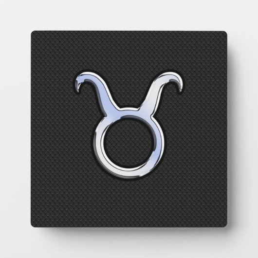 Chrome like Taurus Zodiac Sign on Black Snake Skin Fotoplaat (Voorkant)