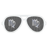 Chrome like Virgo Zodiab Sign on Black slang skin Aviator Zonnebril (Voorkant)