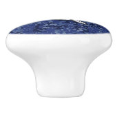 Chrome like Virgo Zodiac Sign on Blue Digital Camo Keramische Knop (Zijkant)