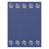 Chrome like Virgo Zodiac Sign on Blue Digital Camo Tafelkleed (Voorkant)