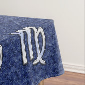 Chrome like Virgo Zodiac Sign on Blue Digital Camo Tafelkleed (Voorbeeld)