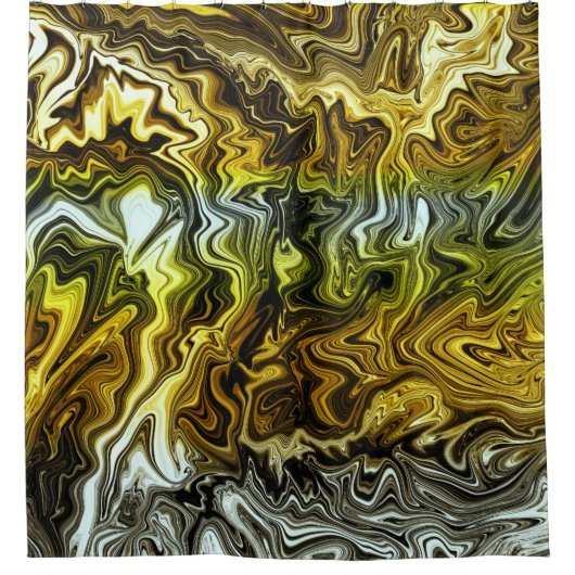 Chrome Liquid Metallic Gold Silver Cool Douchegordijn (Voorkant)