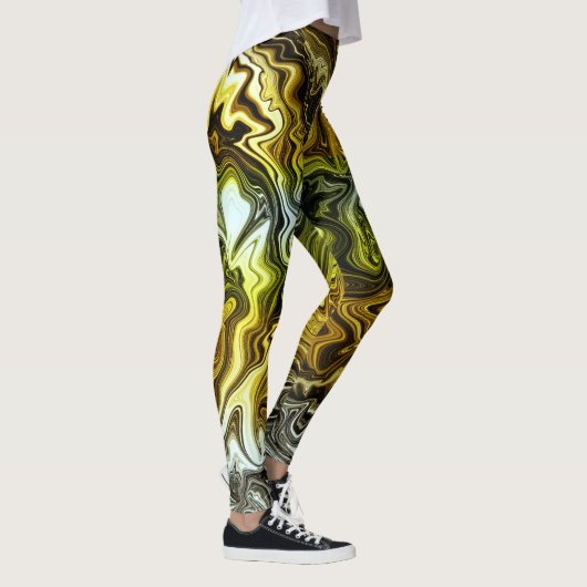 Chrome Liquid Metallic Gold Silver Cool Leggings (Rechts)