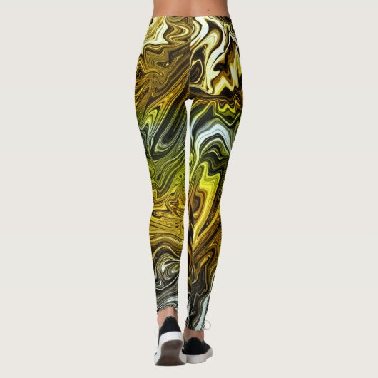 Chrome Liquid Metallic Gold Silver Cool Leggings (Achterkant)