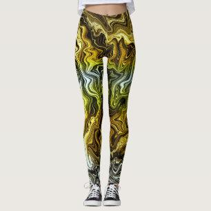 Chrome Liquid Metallic Gold Silver Cool Leggings