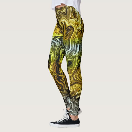 Chrome Liquid Metallic Gold Silver Cool Leggings (Links)