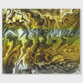 Chrome Liquid Metallic Gold Silver Cool Party Cadeaupapier (Vlak)