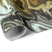 Chrome Liquid Metallic Gold Silver Cool Party Cadeaupapier (Rol Hoek)