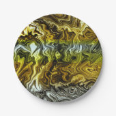 Chrome Liquid Metallic Gold Silver Cool Party Papieren Bordje (Voorkant)