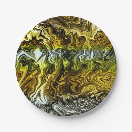 Chrome Liquid Metallic Gold Silver Cool Party Papieren Bordje (Voorkant)