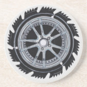 Chrome Mag Wheel Zandsteen Onderzetter (Voorkant)