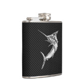 Chrome Marlin on Carbon Fiber Print Heupfles (Rechts)