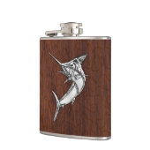 Chrome Marlin on Natte Mahogany Print Heupfles (Links)