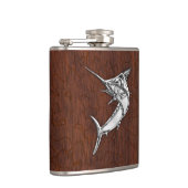 Chrome Marlin on Natte Mahogany Print Heupfles (Rechts)