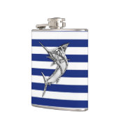 Chrome Marlin on Navy Stripes Heupfles (Links)