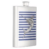 Chrome Marlin on Navy Stripes Print Heupfles (Rechts)