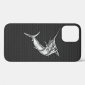 Chrome Marlin op koolstofvezel Case-Mate iPhone Case (Achterkant (horizontaal))