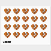 Chrome Marlin op Teak Wood Hart Sticker (Vel)