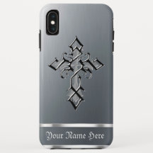 Chrome Medieval Cross iPhone XS Max Hoesje